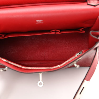 Hermes Taurillon Clemence Bi-Color Jypsiere 31 Rouge Casaque Rouge H 5 of 14