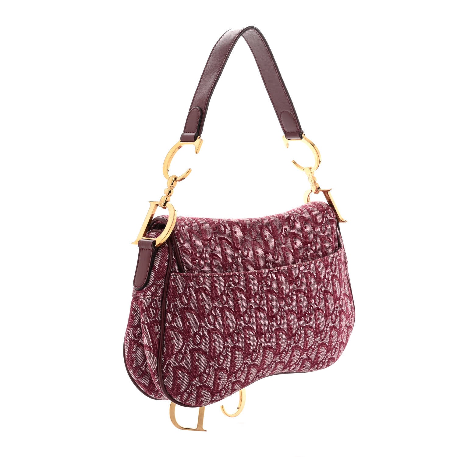 Christian Dior Monogram Double Saddle Bag Burgundy 3 of 10