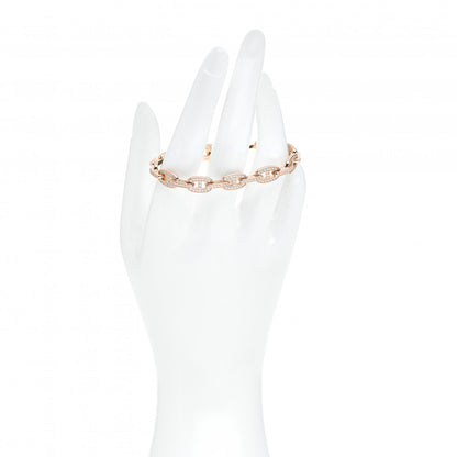 Hermes 18K Rose Gold Diamond PM Chaine d'Ancre Enchainee Bracelet SH 2 of 4