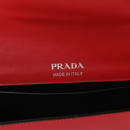 Prada City Calfskin Sidonie Shoulder Bag Rosso Black 6 of 10