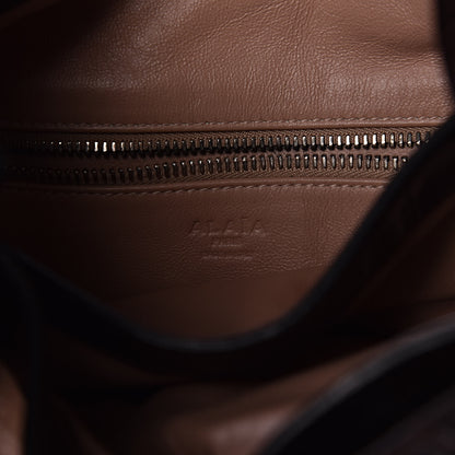 Alaia Calfskin Crocodile Embossed Bucket Bag Brown 8 of 12