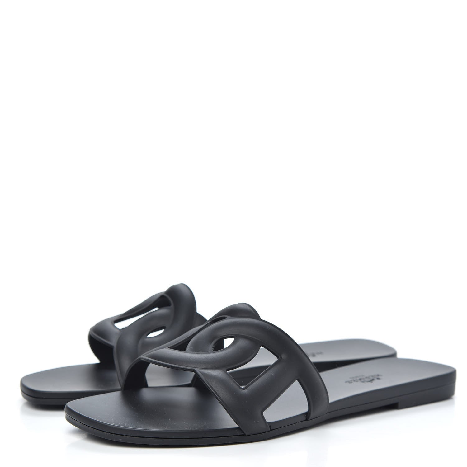 Hermes Rubber Aloha Sandals 39 Black 3 of 7