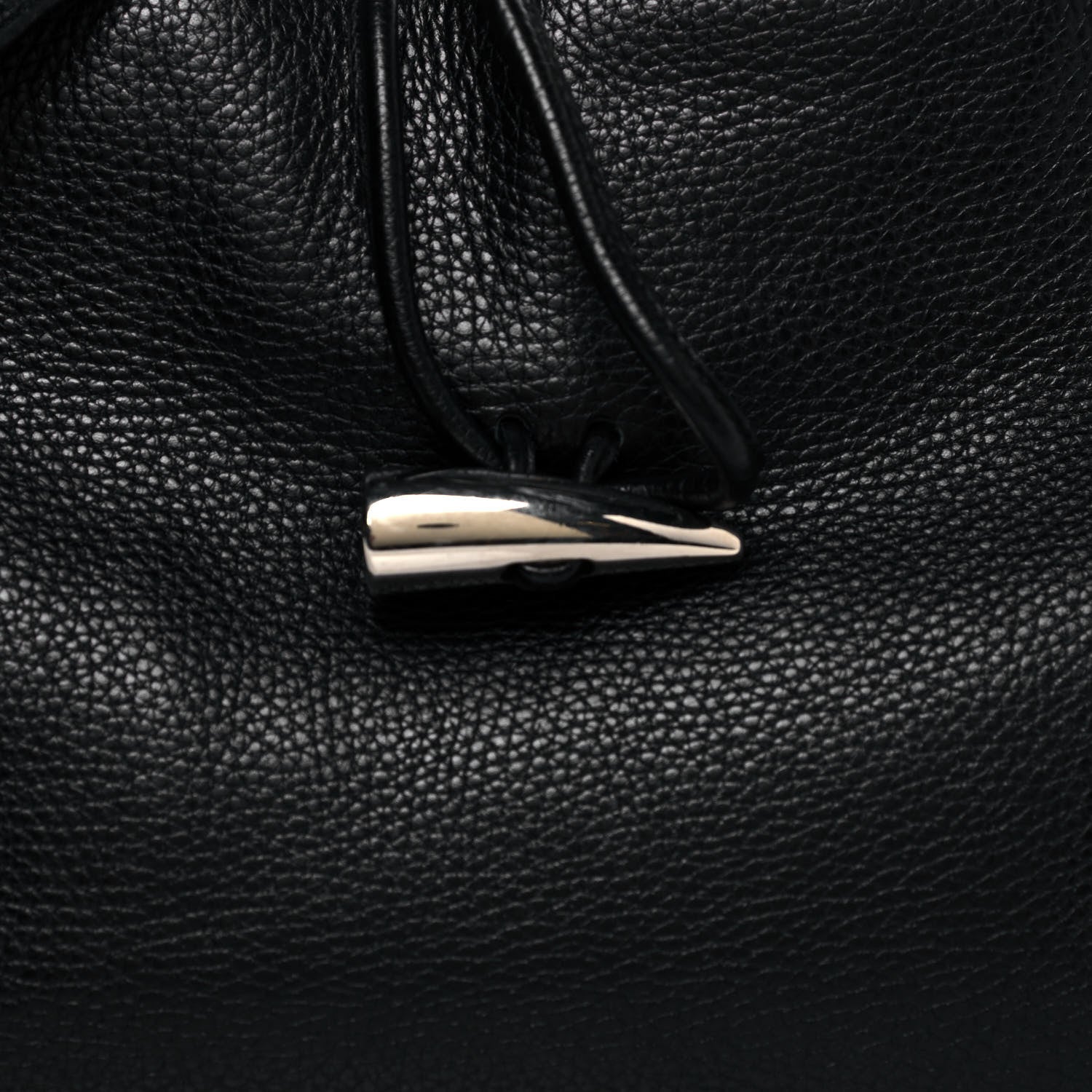 Burberry Grainy Calfskin House Check Horn Toggle Shoulder Bag Black 6 of 10