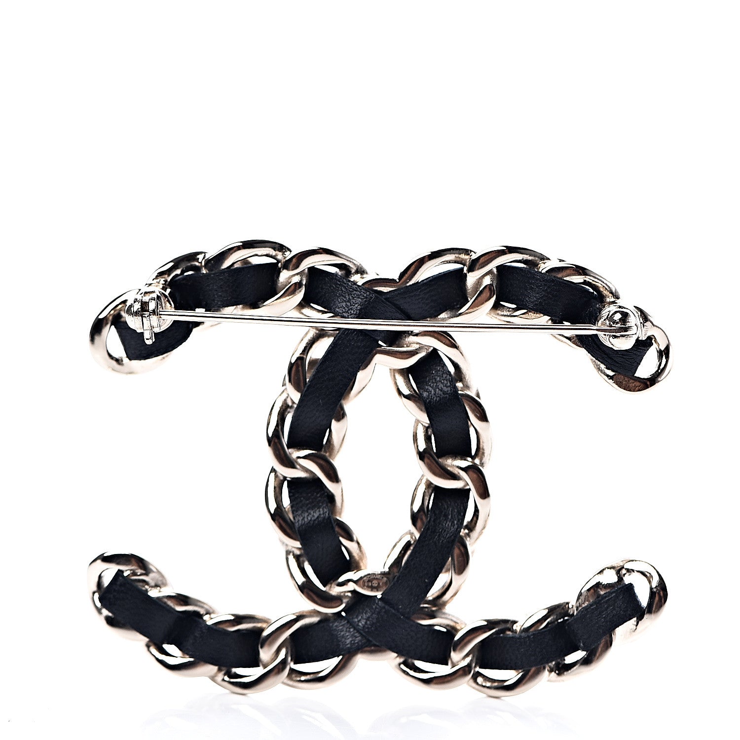 Chanel Lambskin Pearl CC Chain Brooch Black Gold 2 of 4