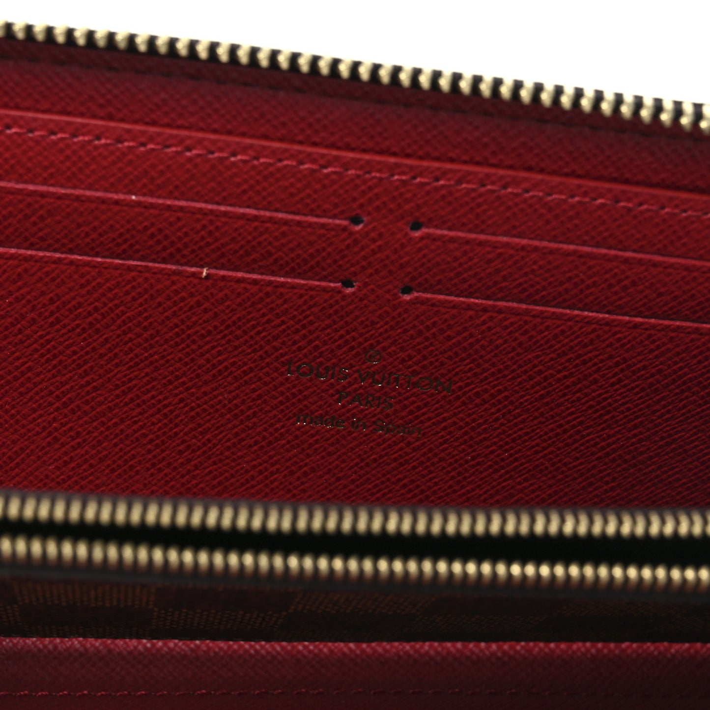 Damier Ebene Clemence Wallet Cherry