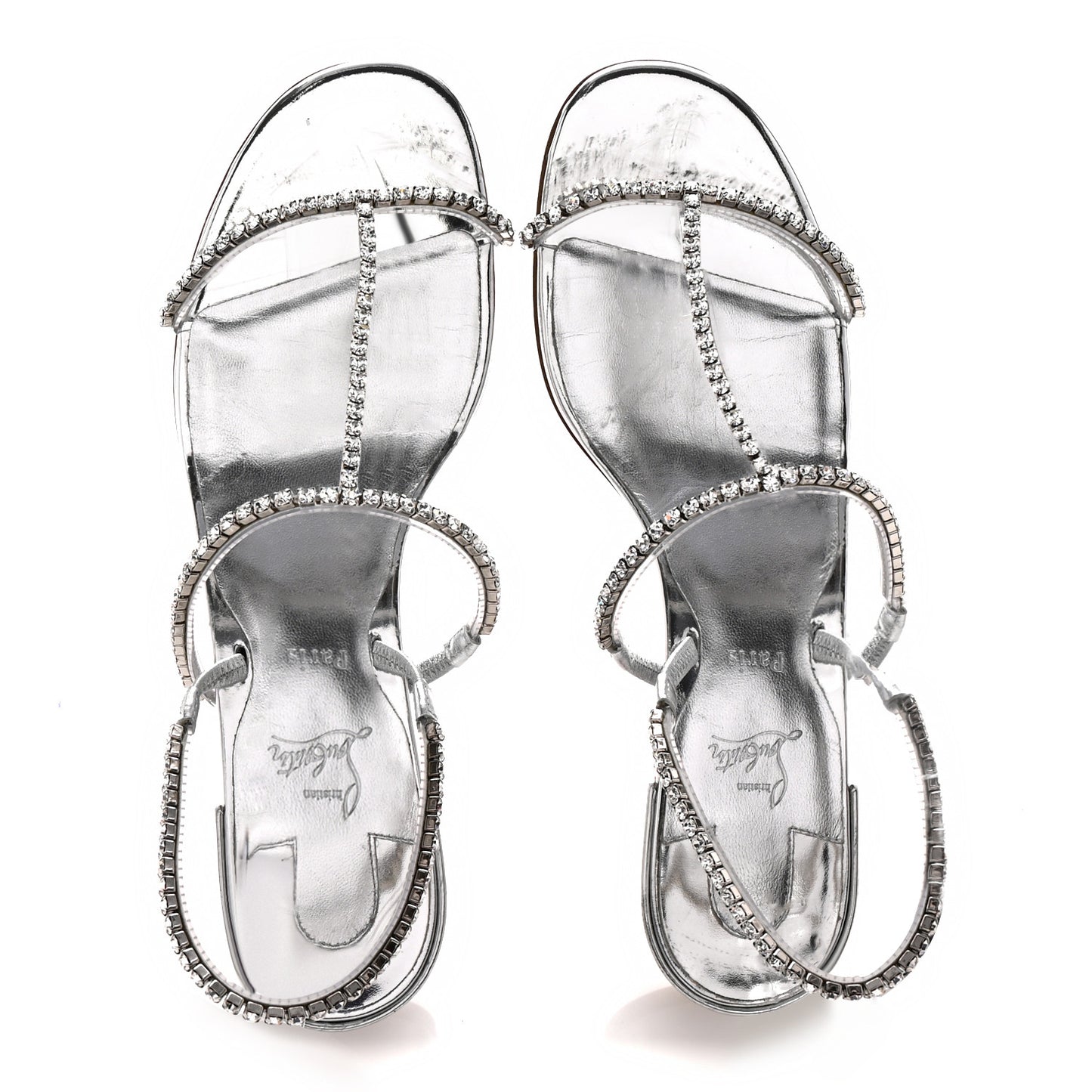Specchio PVC Crystal Simple Queenie Sandals 39 Silver