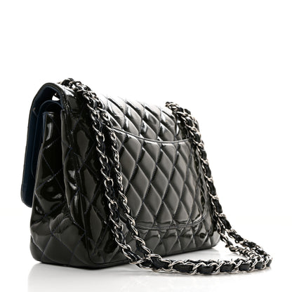 Chanel Patent Quilted Jumbo Double Flap Navy 2 of 10