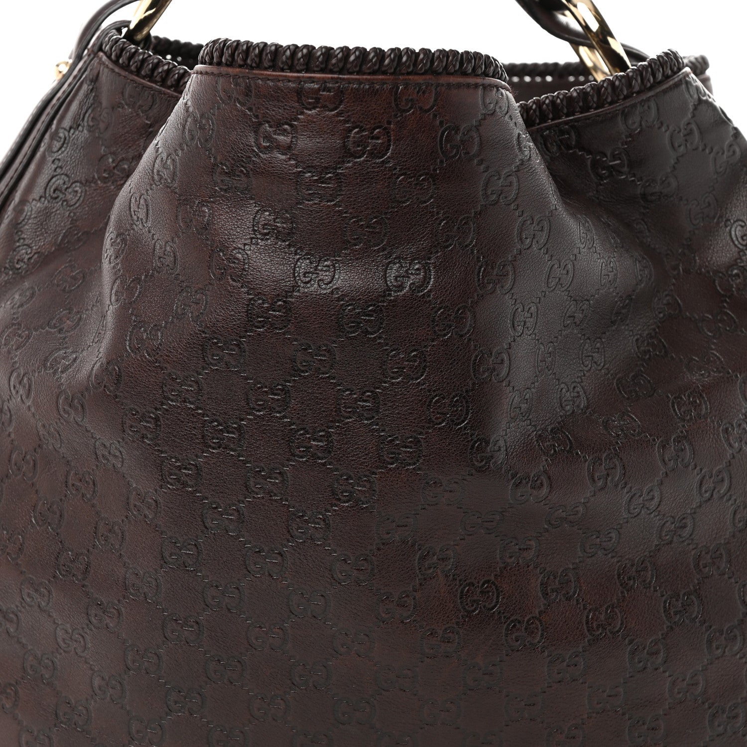 Gucci Guccissima Large Horsebit Chain Hobo Chocolate 8 of 10