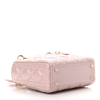 Christian Dior Metallic Lambskin Cannage Mini Lady Dior Lotus 3 of 7