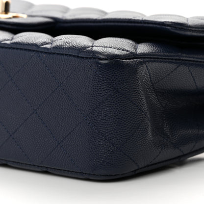 Chanel Caviar Quilted Medium Double Flap Navy 10 of 15