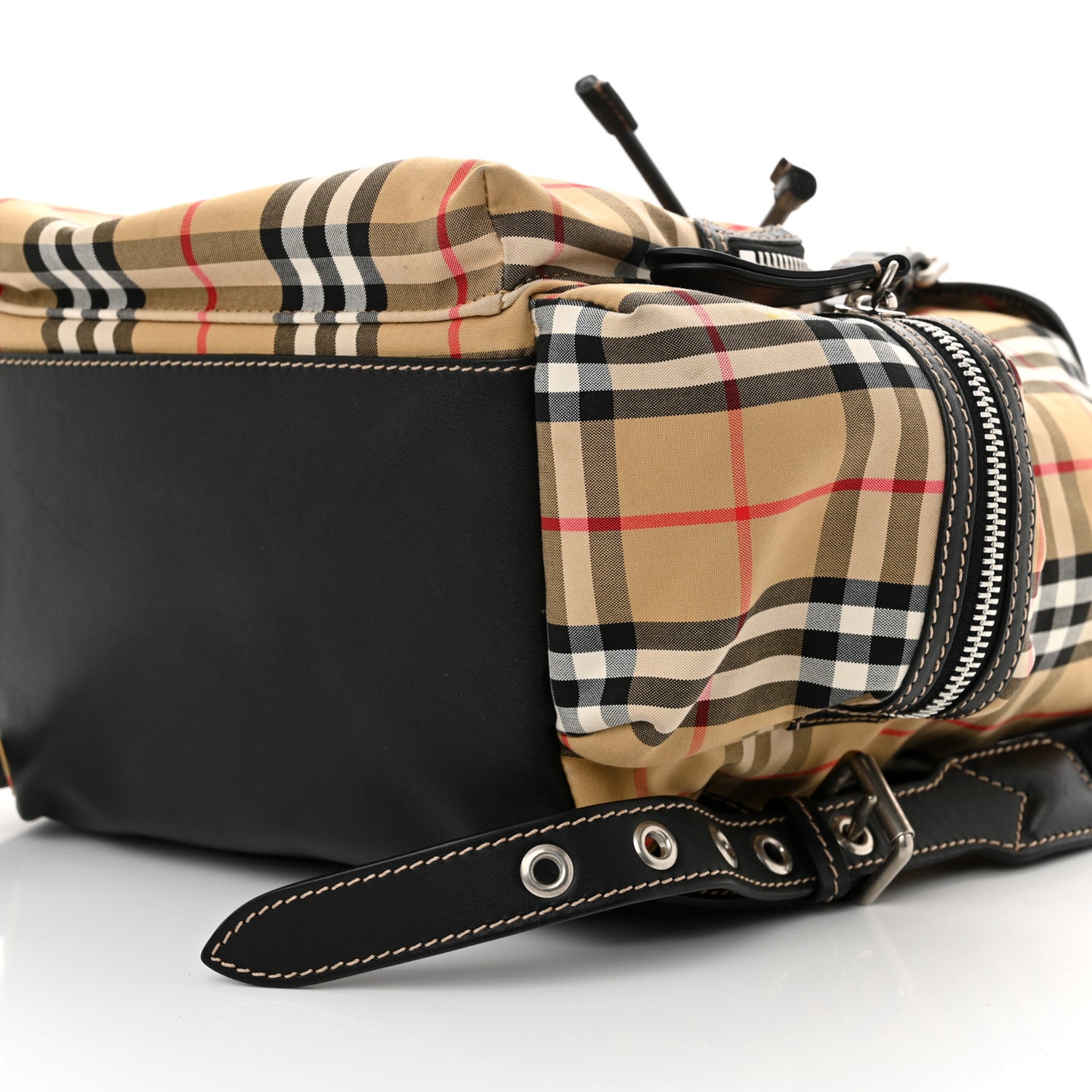 Nylon Vintage Check Medium Rucksack Backpack Antique Yellow