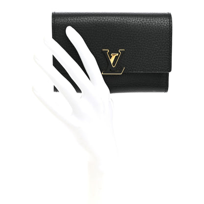 Louis Vuitton Taurillon Capucines Compact Wallet Black 2 of 7