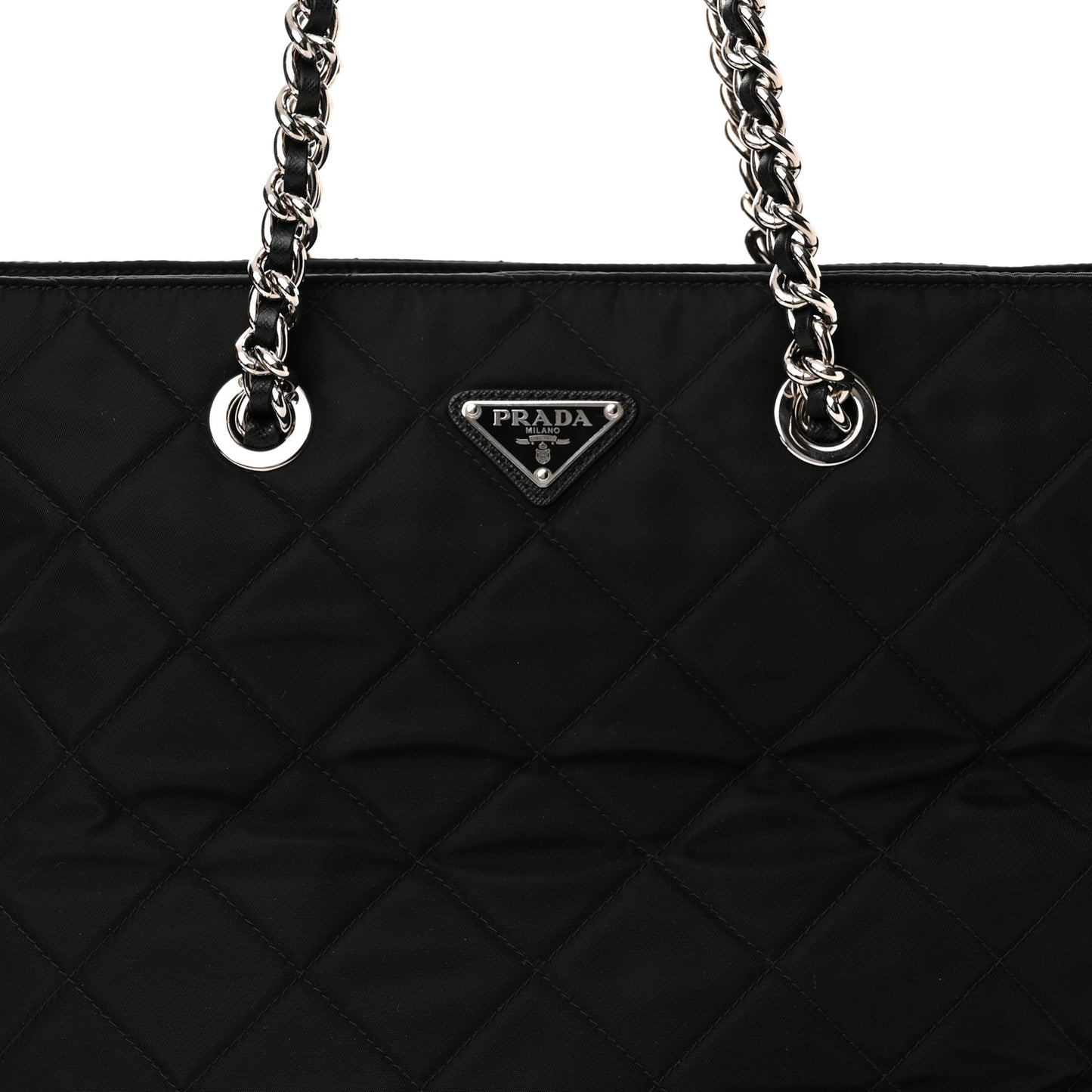 Nylon Tessuto Impuntu Quilted Tote Black
