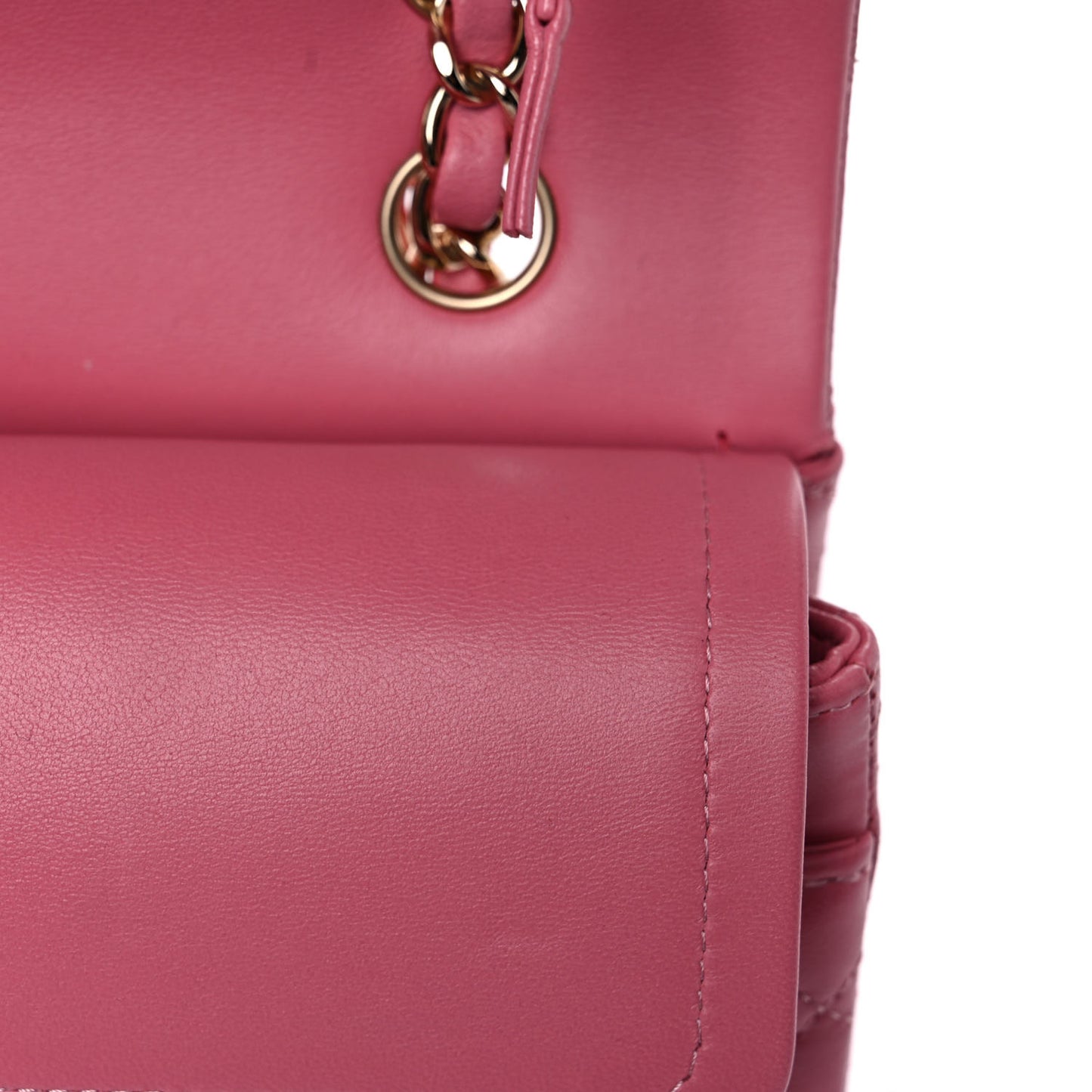 Lambskin Quilted Small Double Flap Pink