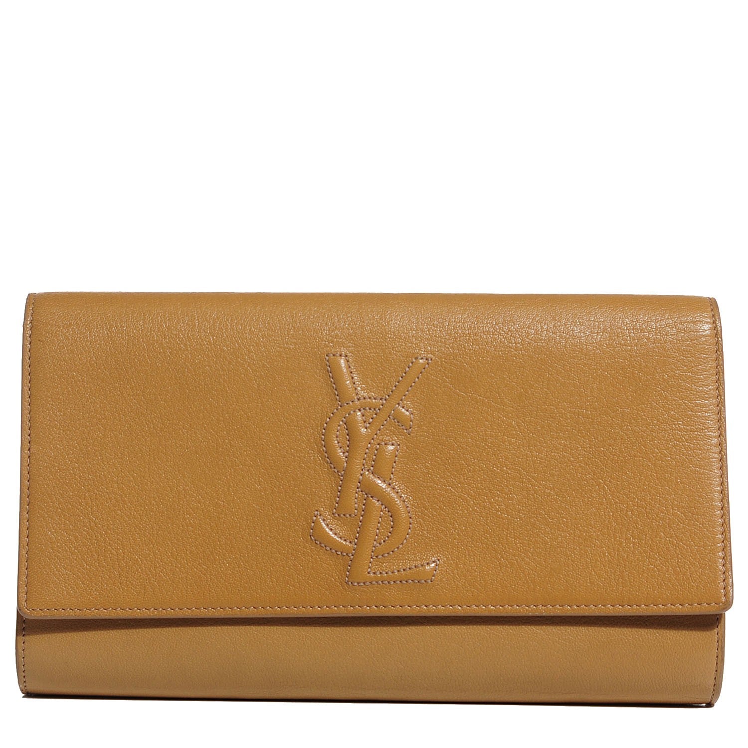Saint Laurent Goatskin Large Belle De Jour Clutch Beige 1 of 7