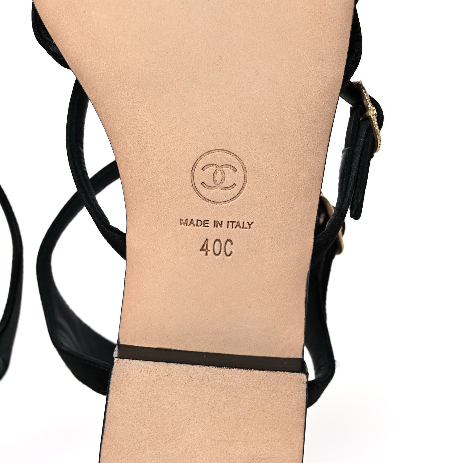 Chanel Satin Pearl Thong Sandals 40 Black 6 of 8