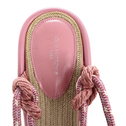 Louis Vuitton Fabric Maia Rope Wedge Sandal 41 Rose Clair 8 of 9
