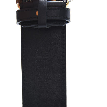 Gucci Calfskin Pearl Studded Swarovski Crystal Feline Belt 85 34 Black 6 of 6