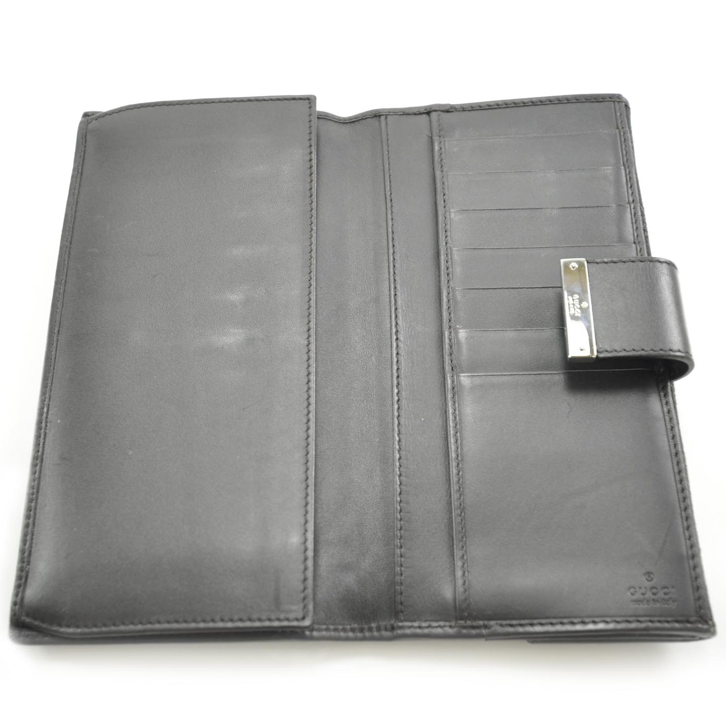 Monogram Metal Plate Continental Wallet Black