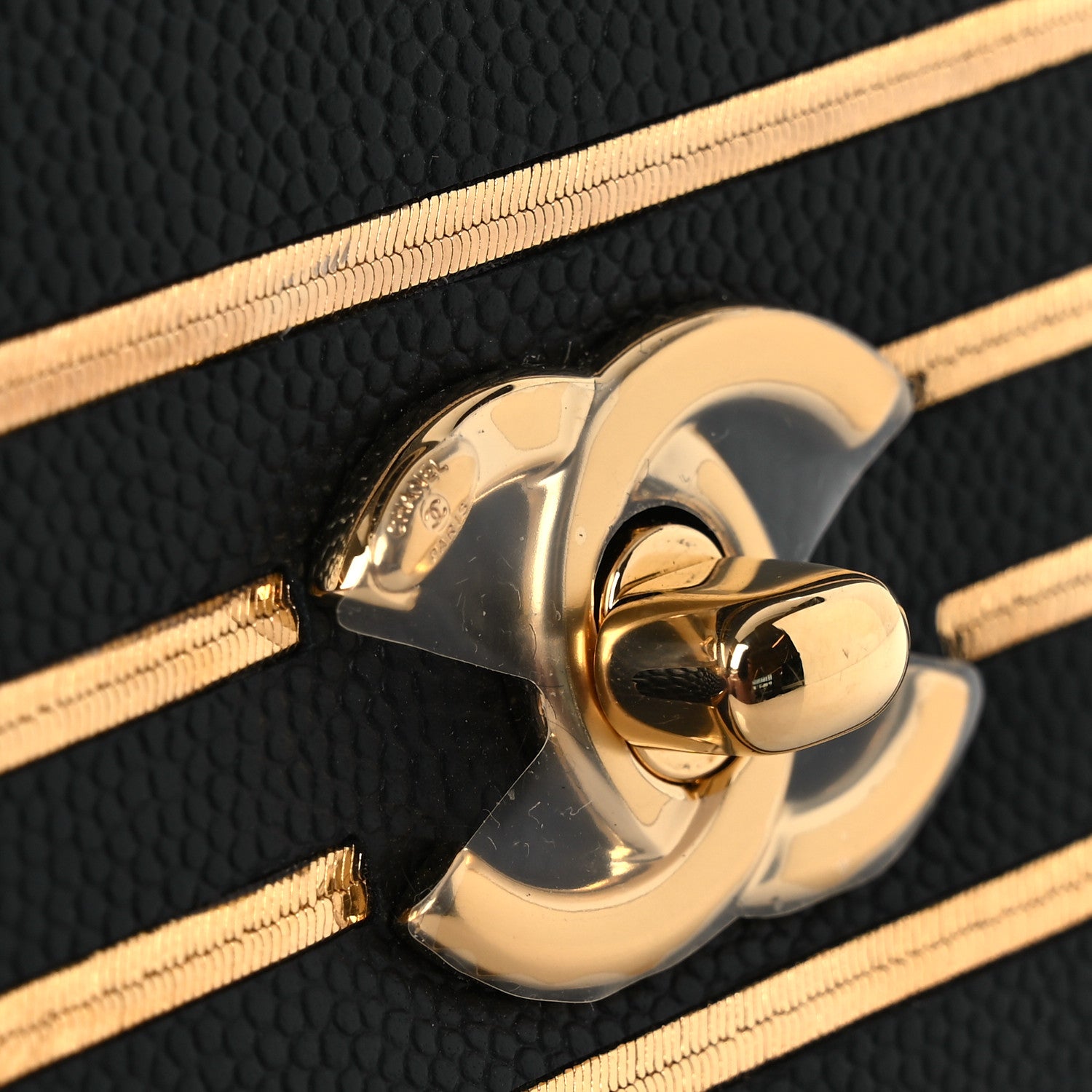 Chanel Grained Calfskin Embroidered Captain Gold Belt Bag Black