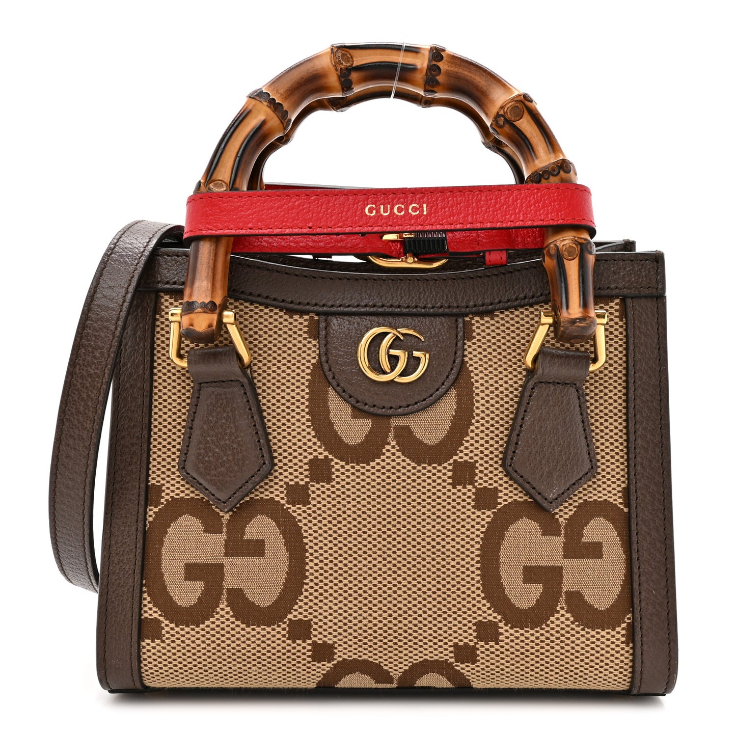 Monogram Jumbo GG Textured Dollar Calfskin Mini Diana Tote Bag Camel Ebony New Acero Pomegranate Red