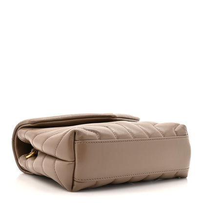Saint Laurent Calfskin Y Quilted Monogram Toy Loulou Crossbody Bag Taupe 4 of 12