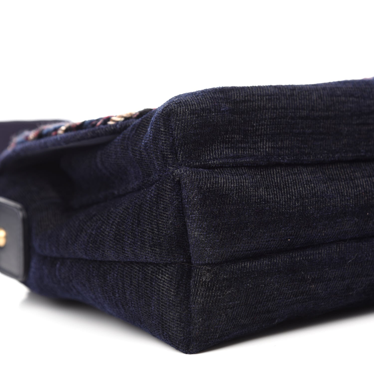 Chanel Wool Velvet Quilted Parisian Stroll Messenger Navy 6 of 10