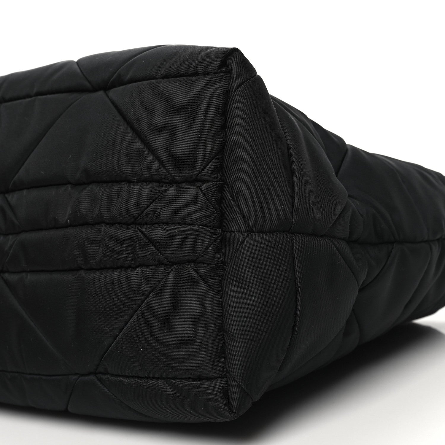 Prada Re-Nylon Nappa Triangle Quilted Padded Small Double Handled Zip Tote Black 9 of 9