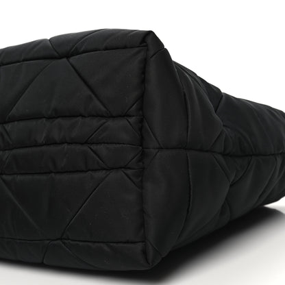 Prada Re-Nylon Nappa Triangle Quilted Padded Small Double Handled Zip Tote Black 9 of 9