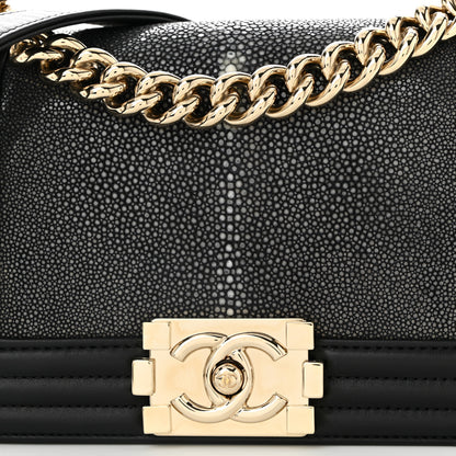 Chanel Galuchat Stingray Small Boy Flap Black 8 of 10