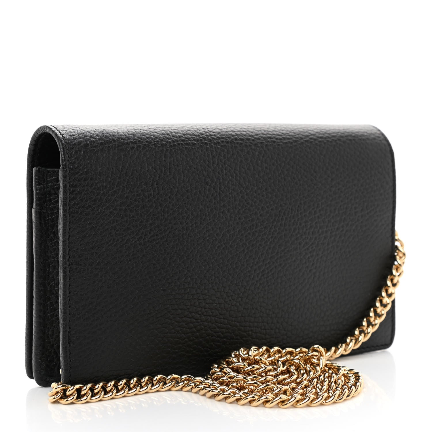 Gucci Calfskin Mini GG Marmont Chain Wallet Black 2 of 8