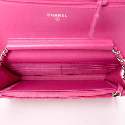 Chanel Caviar Enamel Quilted Wallet On Chain WOC Rose 5 of 13