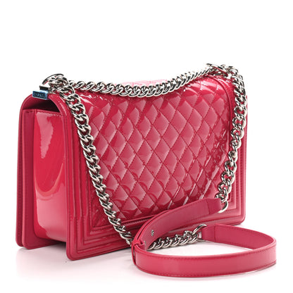 Chanel Patent Calfskin New Medium Plexiglass Boy Flap Pink 3 of 9