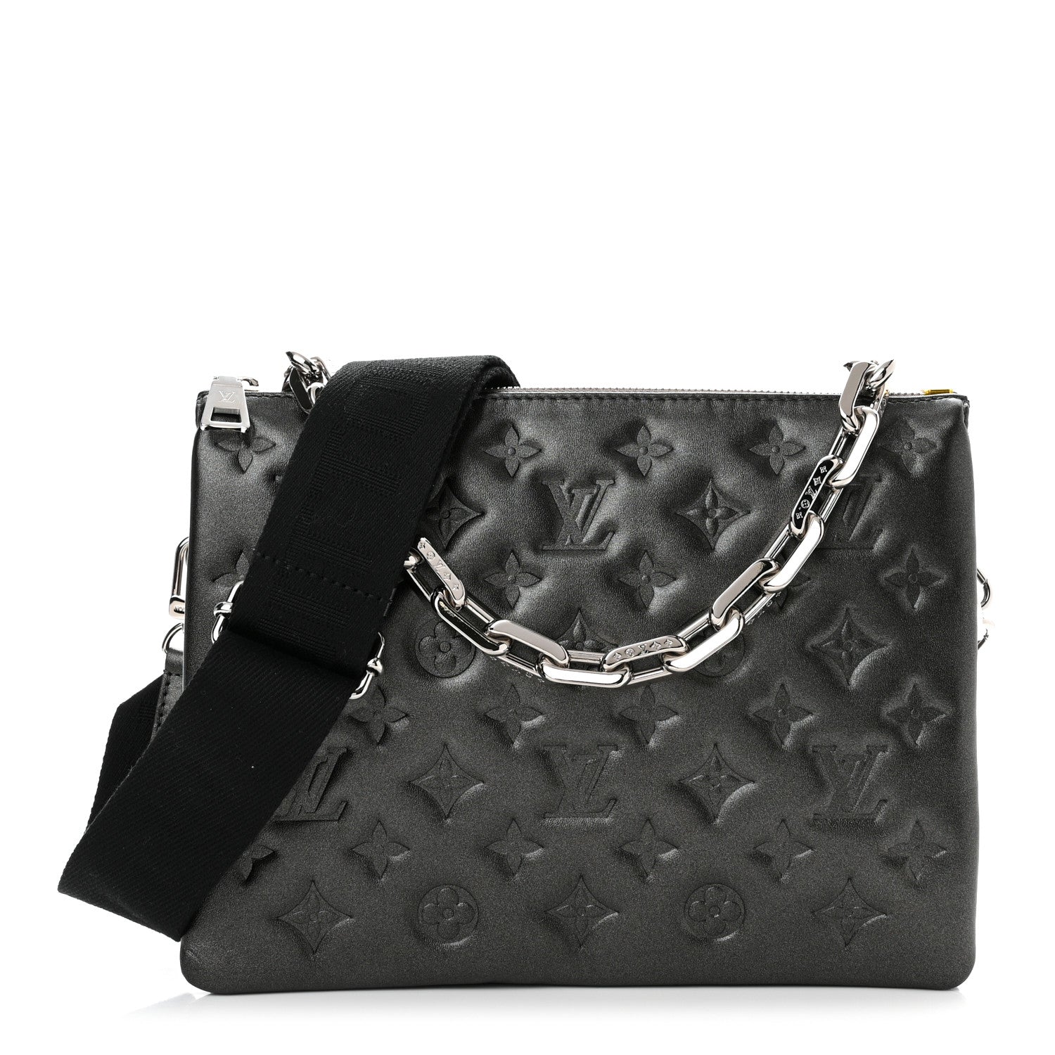 Louis Vuitton Lambskin Embossed Monogram Coussin PM Anthracite 1 of 8