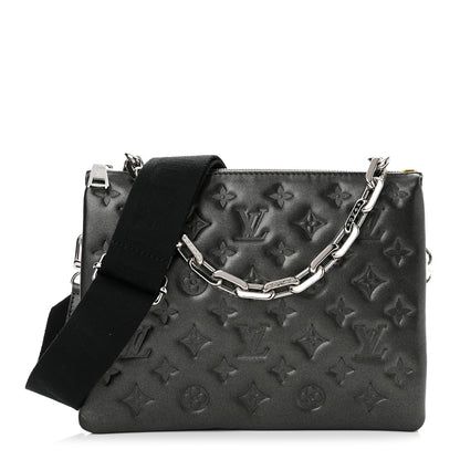 Louis Vuitton Lambskin Embossed Monogram Coussin PM Anthracite 1 of 8