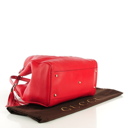 Gucci Pebbled Calfskin Medium Soho Shoulder Bag Red 4 of 7
