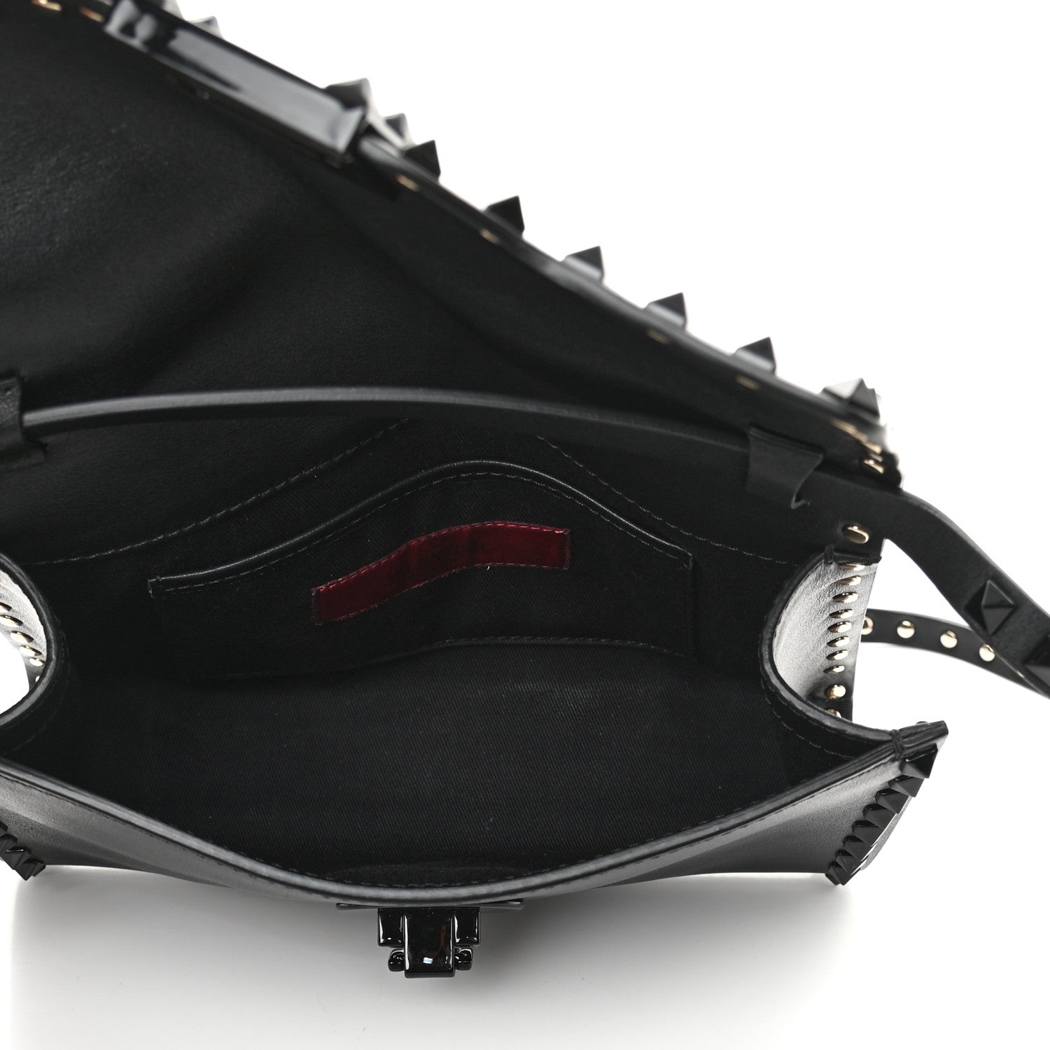 Valentino Garavani Vitello Monochrome Medium Rockstud Flip Lock Crossbody Bag Black 5 of 14