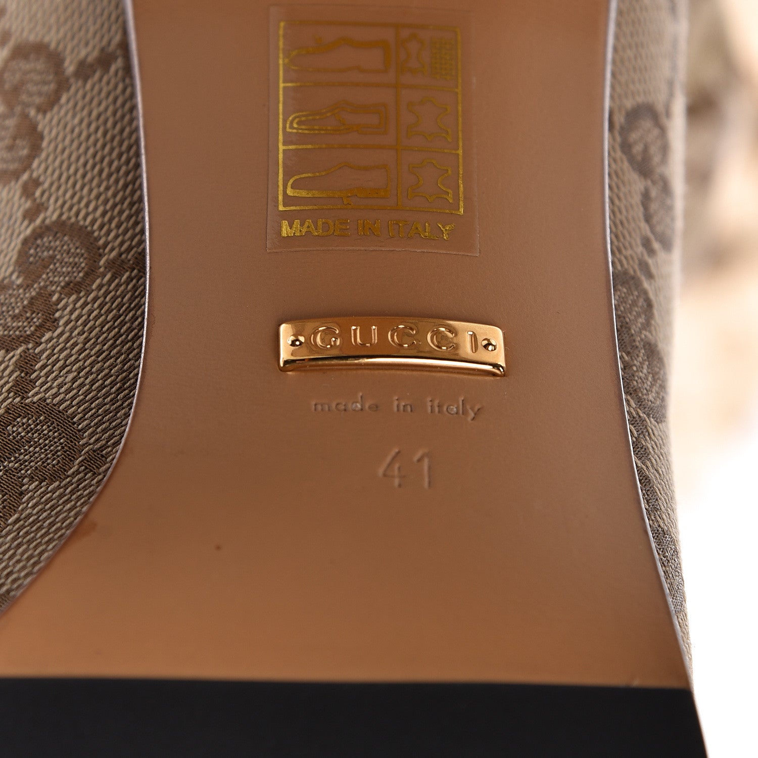 Gucci Monogram Over the Knee Boots 41 Beige Ebony 6 of 8