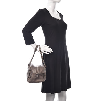 Chanel Smooth Calfskin Medium Luxe Ligne Bowler Pewter 2 of 10