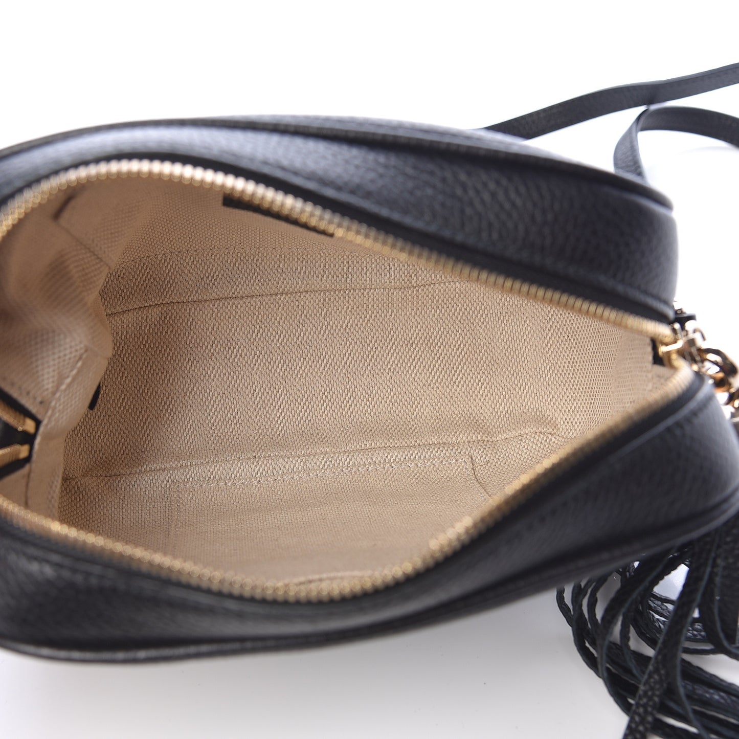 Pebbled Calfskin Small Soho Disco Bag Black