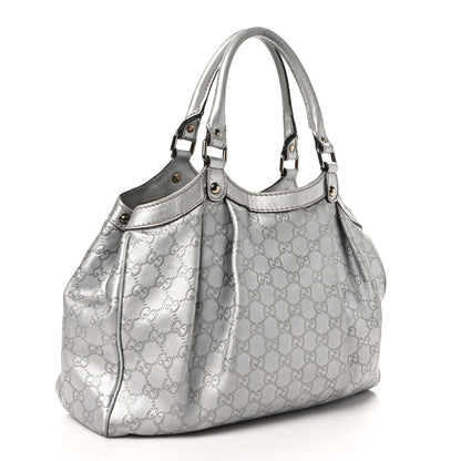 Gucci Guccissima Medium Sukey Tote Silver 3 of 14