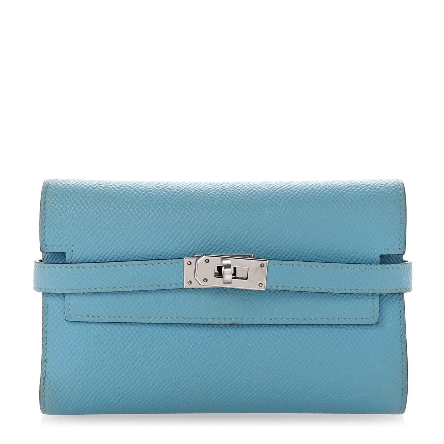 Hermes Epsom Verso Medium Kelly Wallet Bleu Du Nord Rouge De Coeur 1 of 8