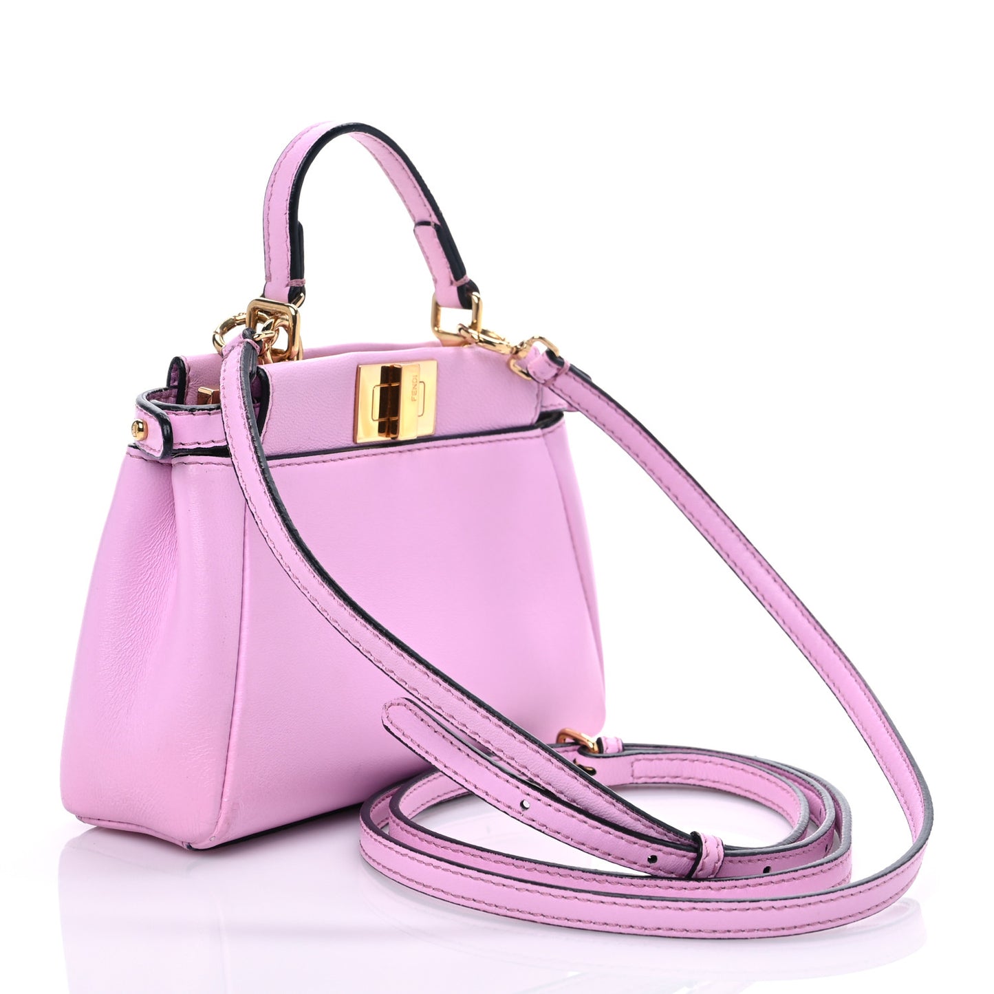 Shiny Nappa Micro Peekaboo Iconic Satchel Lavanda