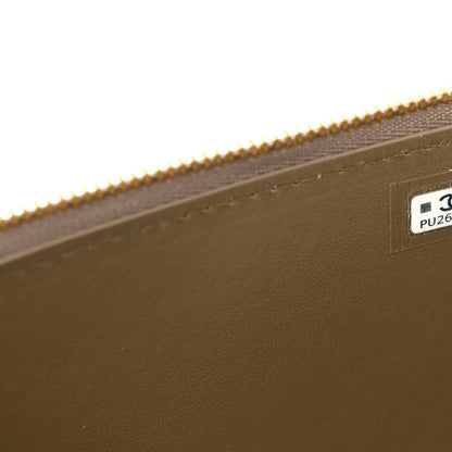 Chanel Calfskin Lizard Embossed Top Handle Vanity With Chain Dark Khaki 7 of 11