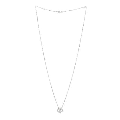 Van Cleef & Arpels 18K White Gold Diamond Mini Lotus Pendant Necklace 3 of 5