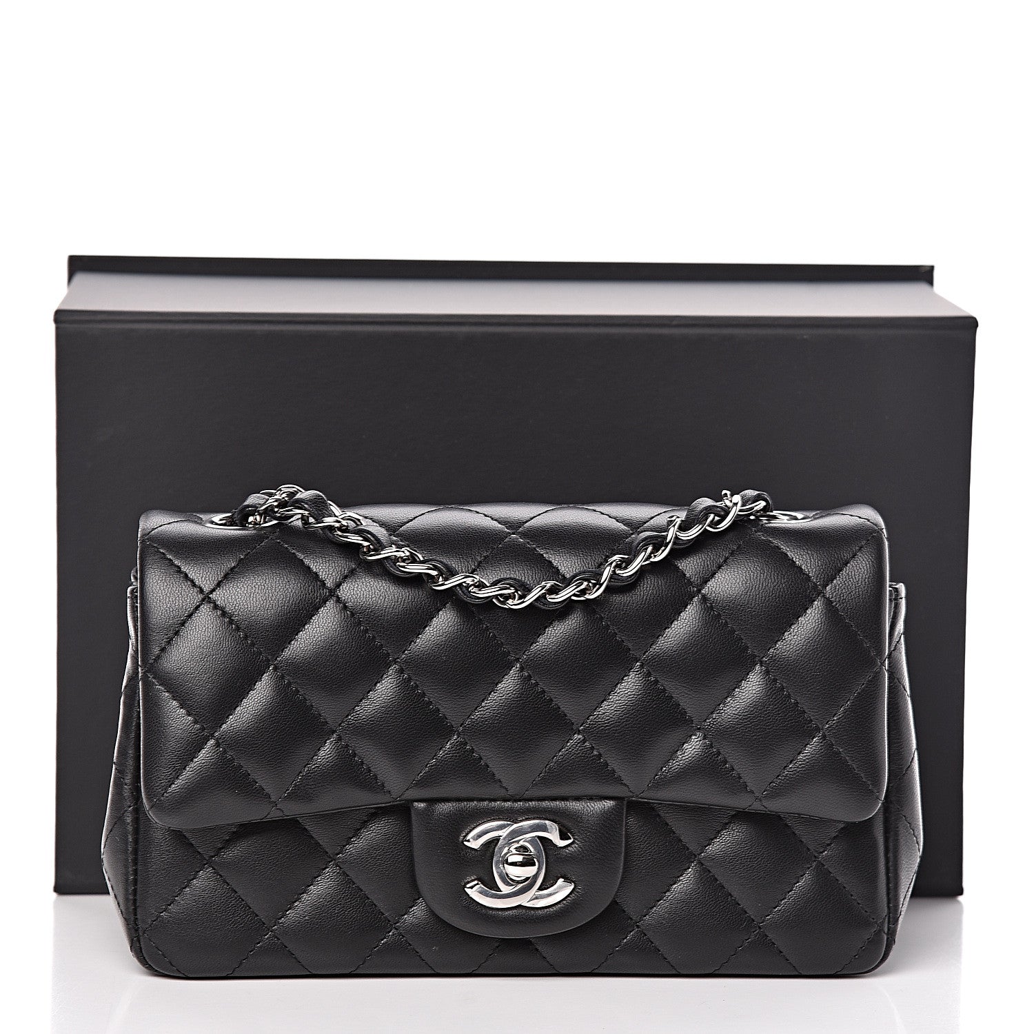 Chanel Lambskin Quilted Mini Rectangular Flap Black 11 of 11