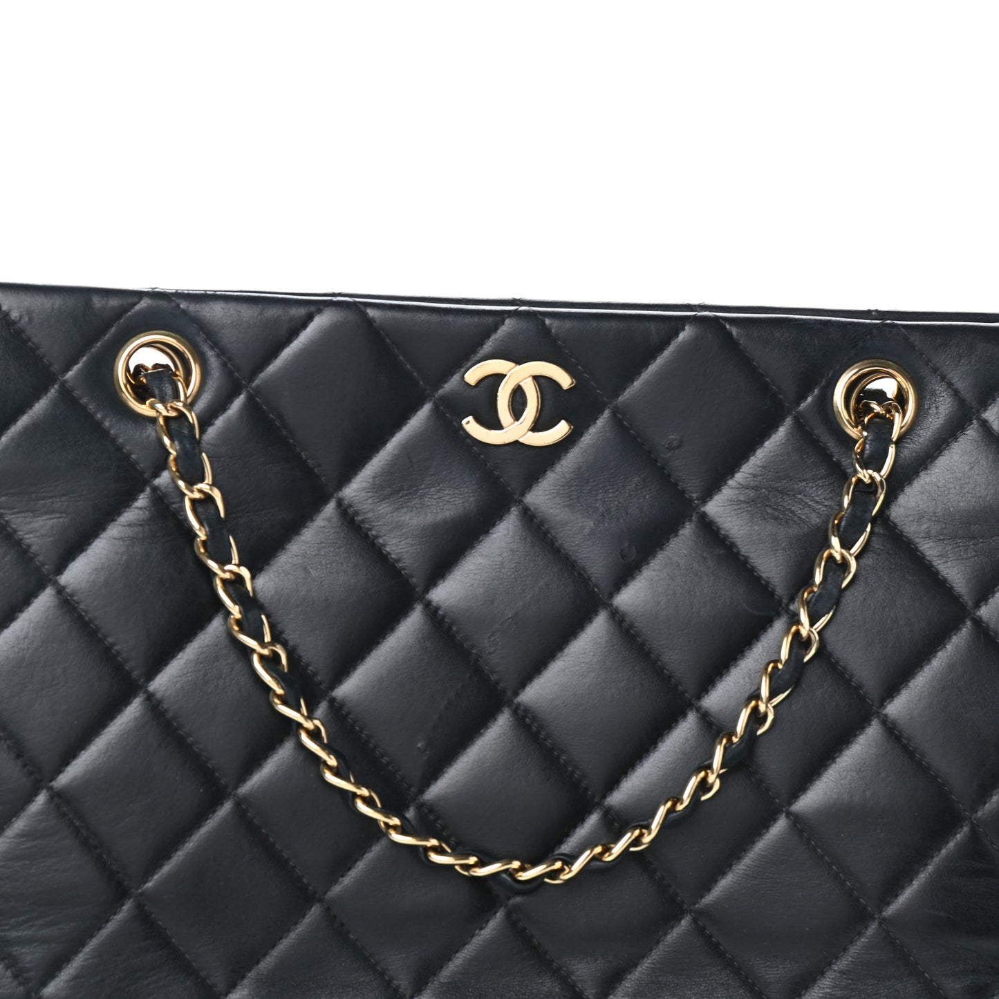 Lambskin Quilted Tote Black