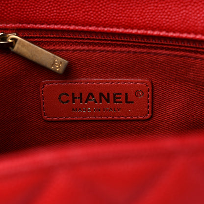 Chanel Caviar Quilted Small Coco Handle Flap Red 6 of 11