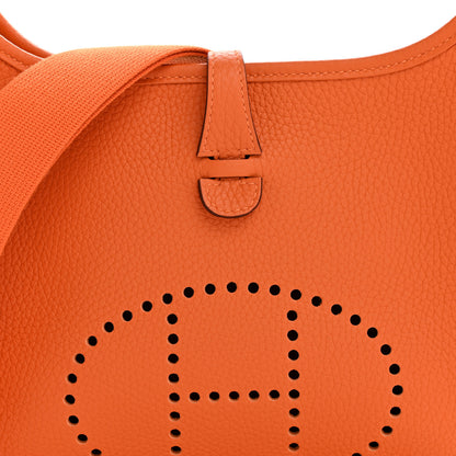 Hermes Taurillon Clemence Evelyne 23 Poche III Orange 8 of 10