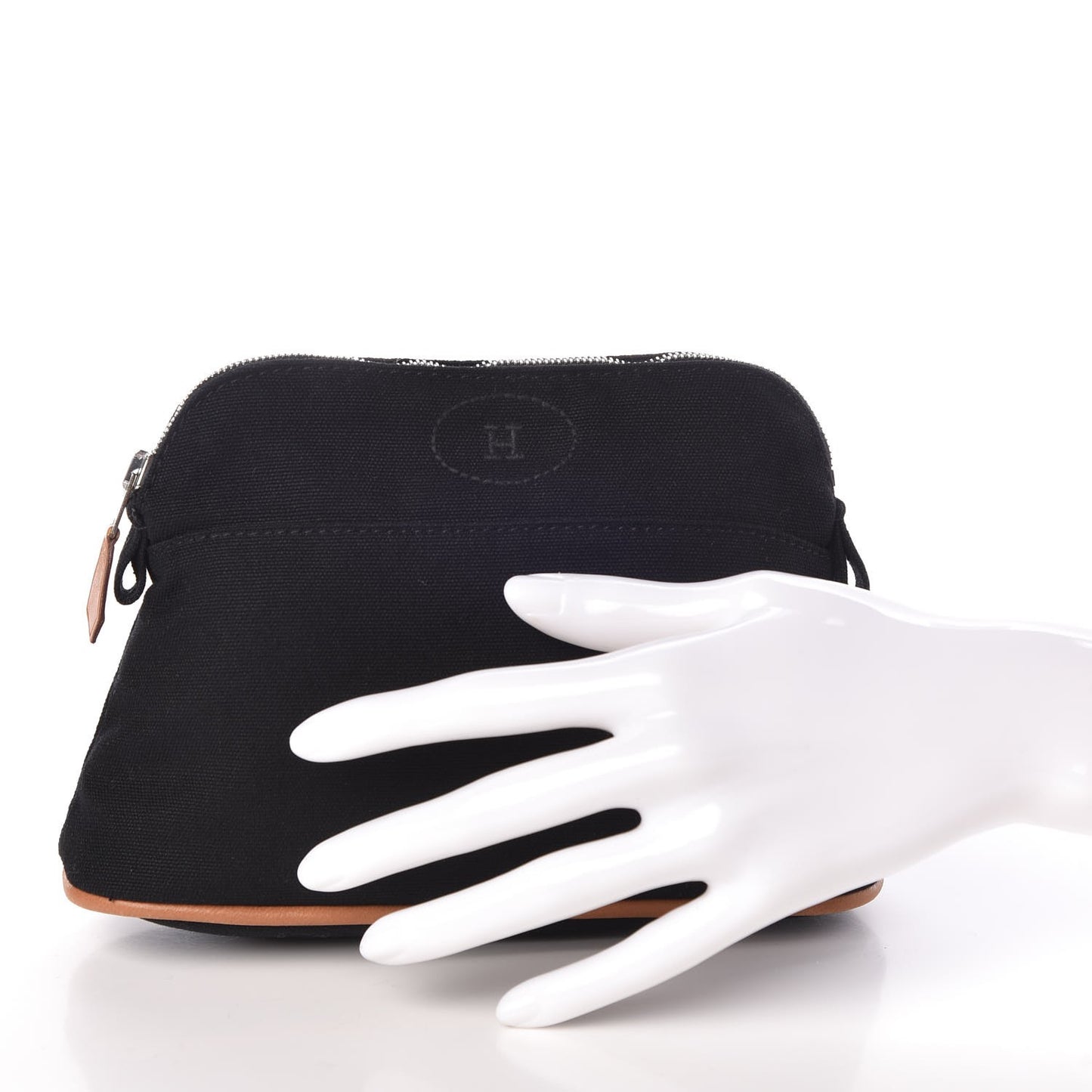Cotton Canvas Mini Bolide Travel Cosmetic Pouch Black